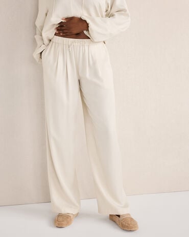 Washed Pleated Straight Leg Pants