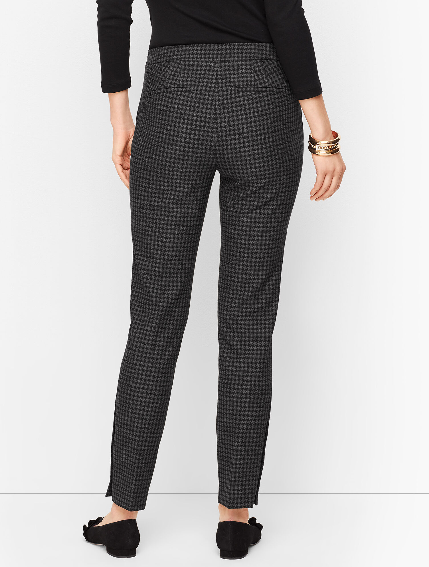 Talbots Chatham Button-Hem Ankle Pants - Houndstooth