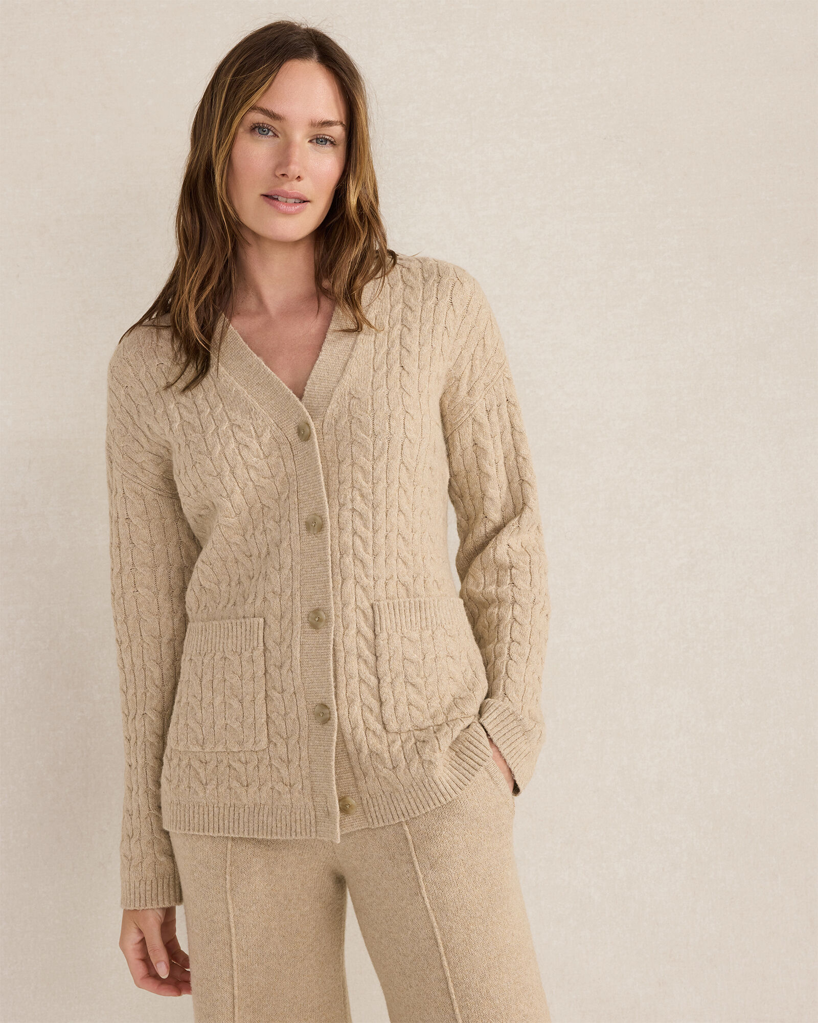 Organic Cotton Blend Gradient Cable Cardigan | Haven Well Within