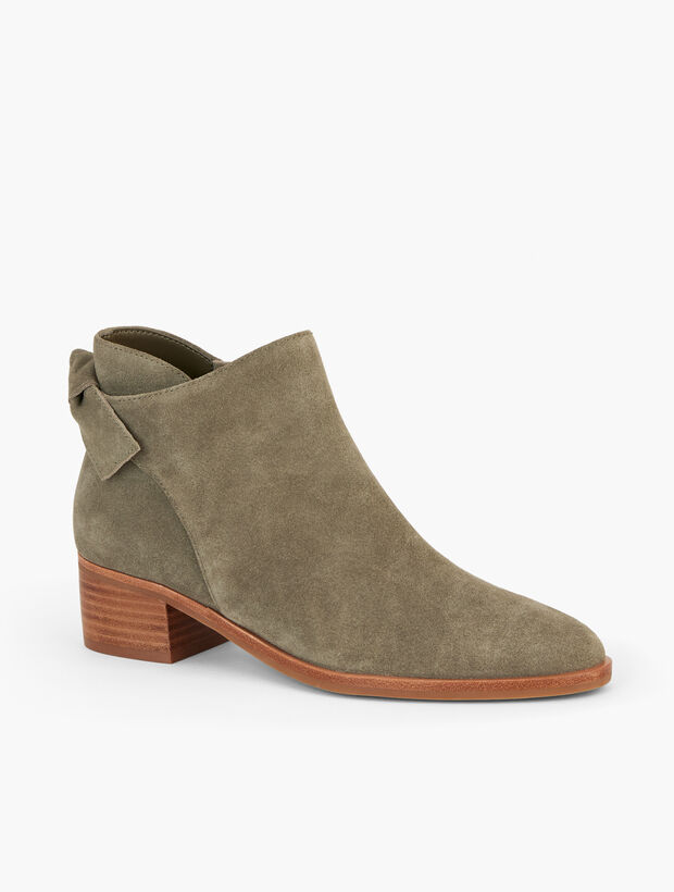 Via Knot Suede Ankle Boots