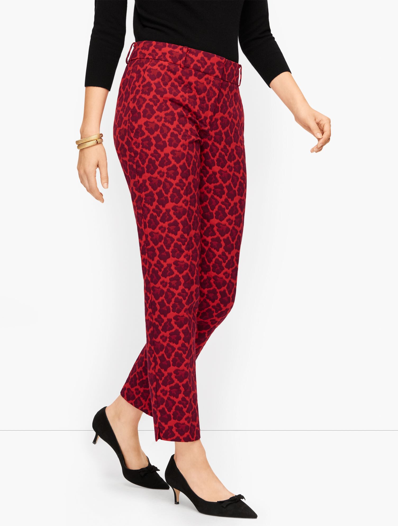 Talbots Hampshire Ankle Pants - Animal Print Jacquard