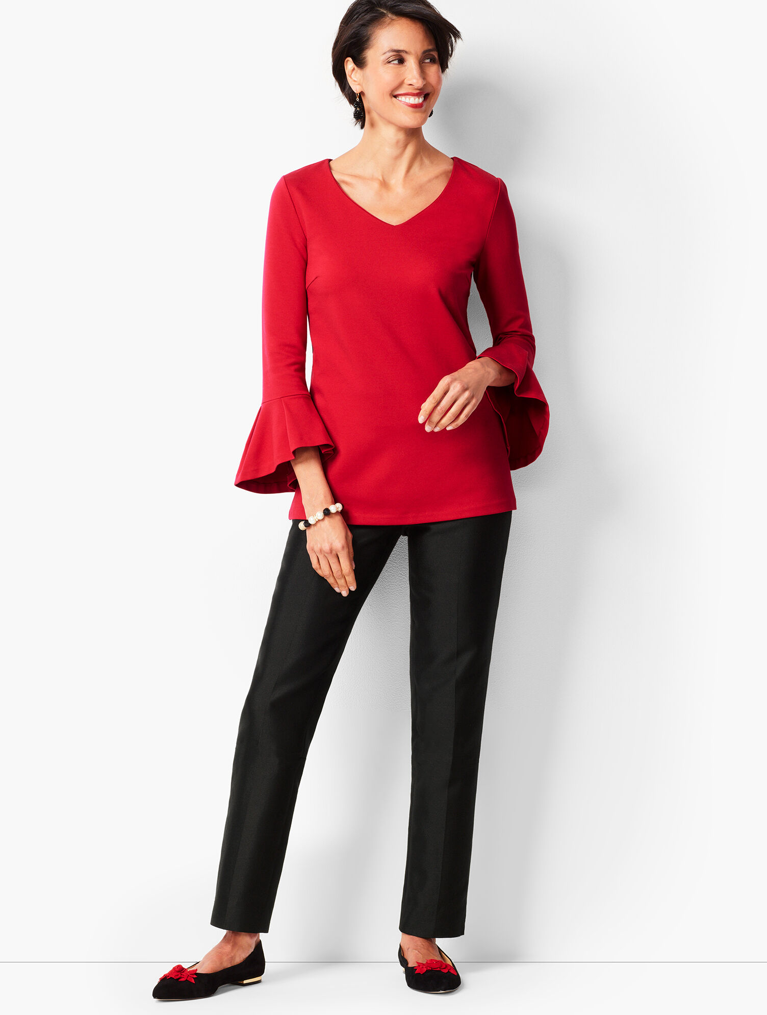 Ponte V-Neck Top