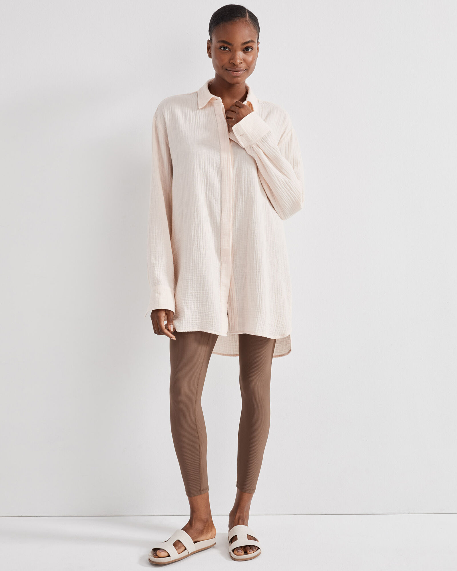 VERY J Plus Size Mineral Washed Gauze Shirt main image 0