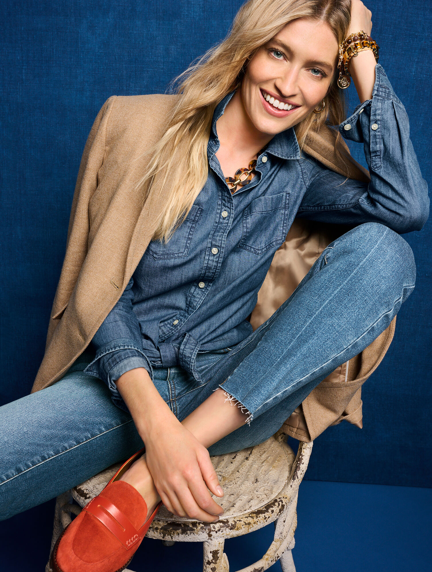 Slim Ankle Raw Hem Jeans - Roslyn Wash