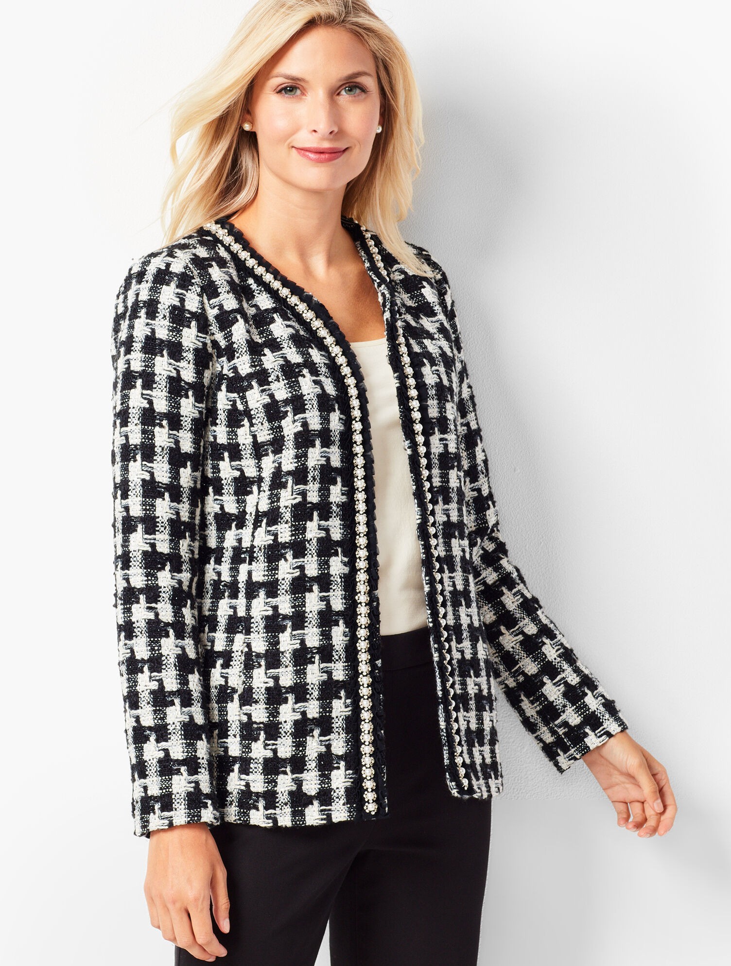Pearl-Trim Tweed Jacket | Talbots