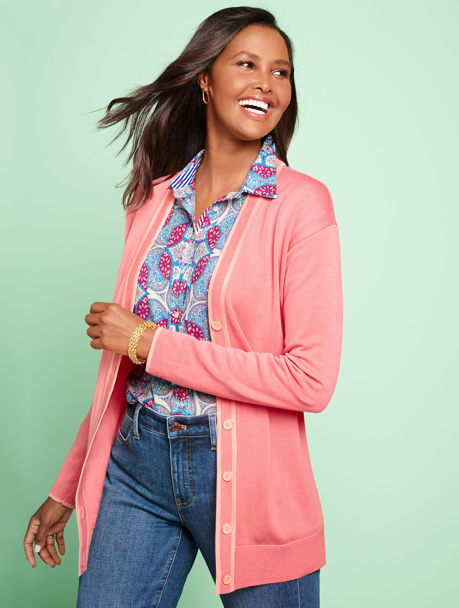 Girlfriend Cardigan - Tipped