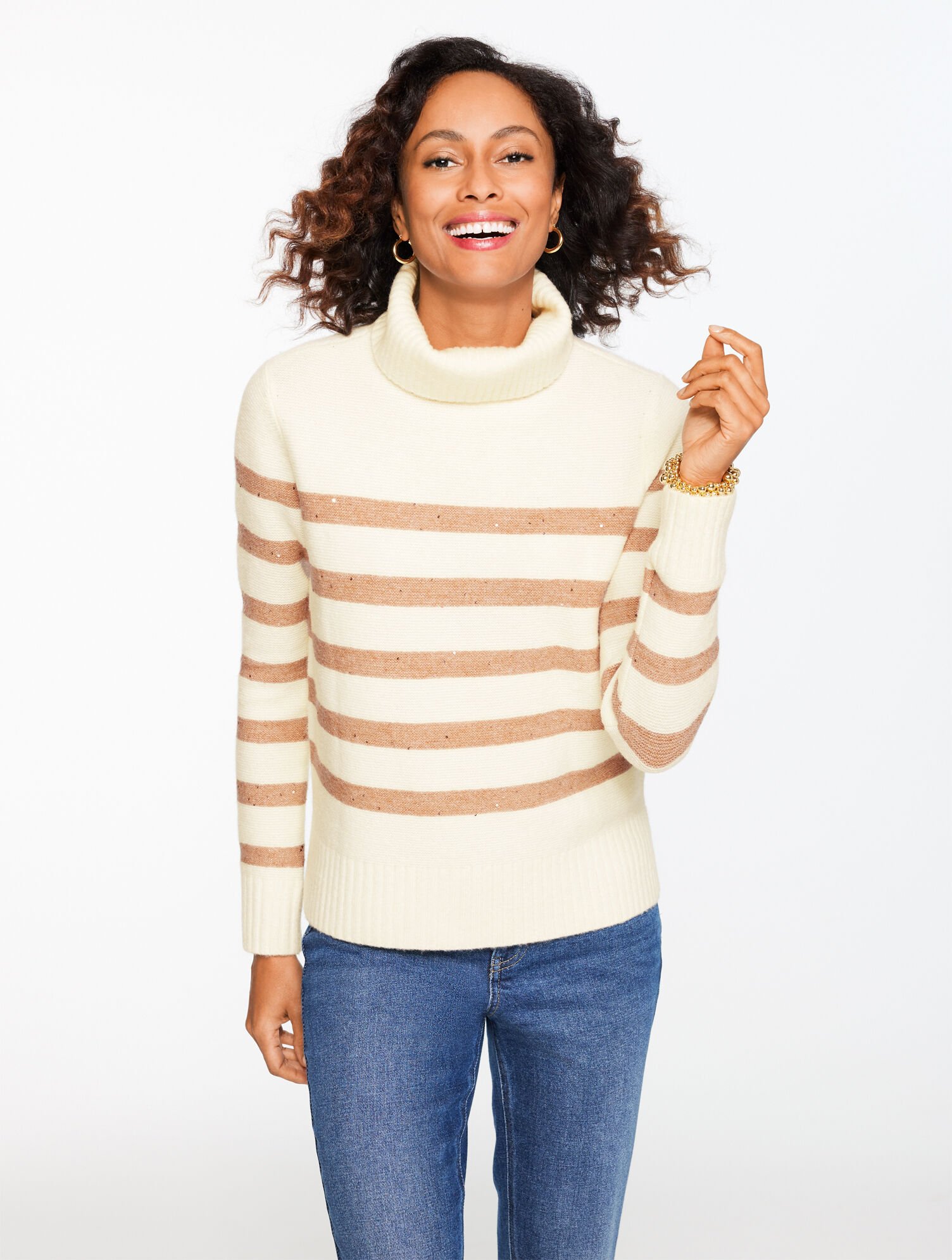 Turtleneck Sweater - Sequin Stripe