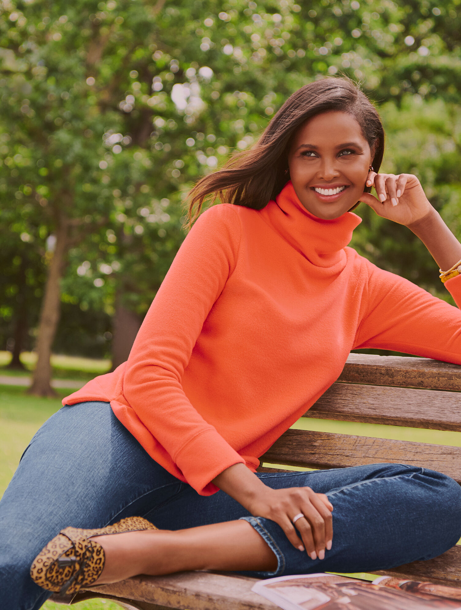 Microfleece Funnel Neck Pullover | Talbots