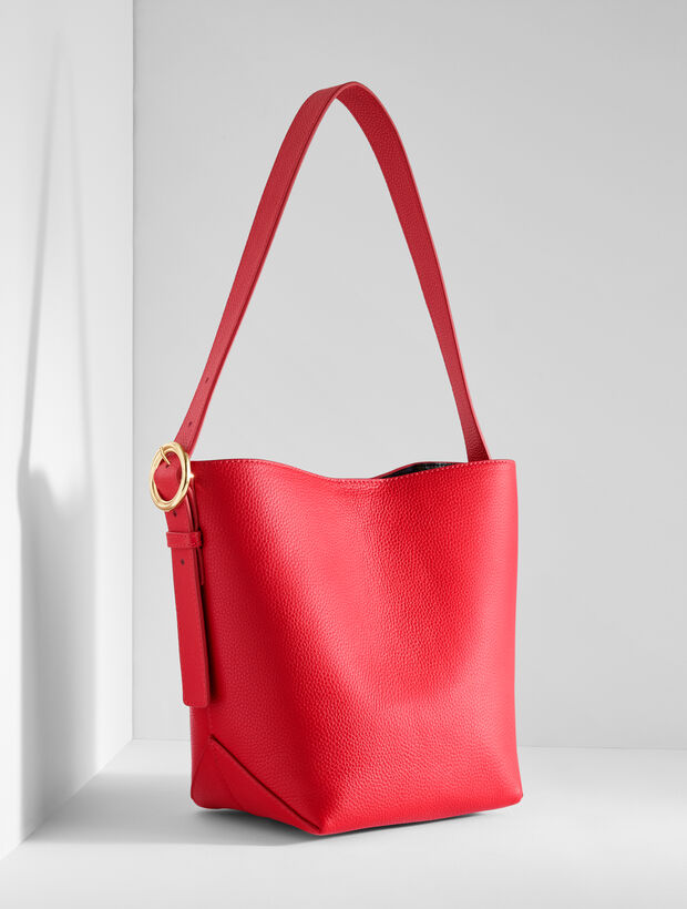 Pebble Leather Bucket Bag