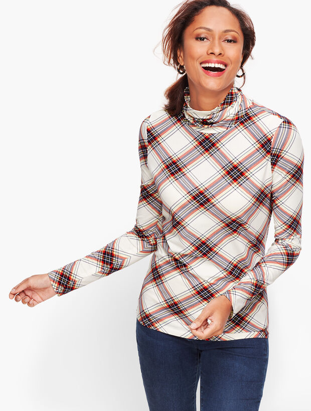 Long Sleeve Turtleneck Tee - Plaid