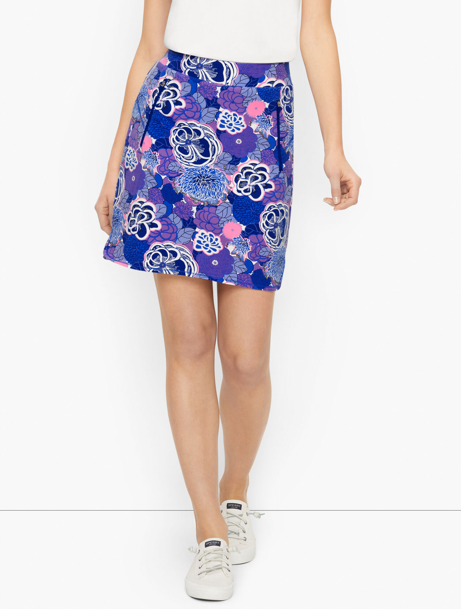 Everyday Stretch Skort Spring Blossoms Talbots