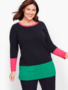 Color blocked Cable Detail Sweater