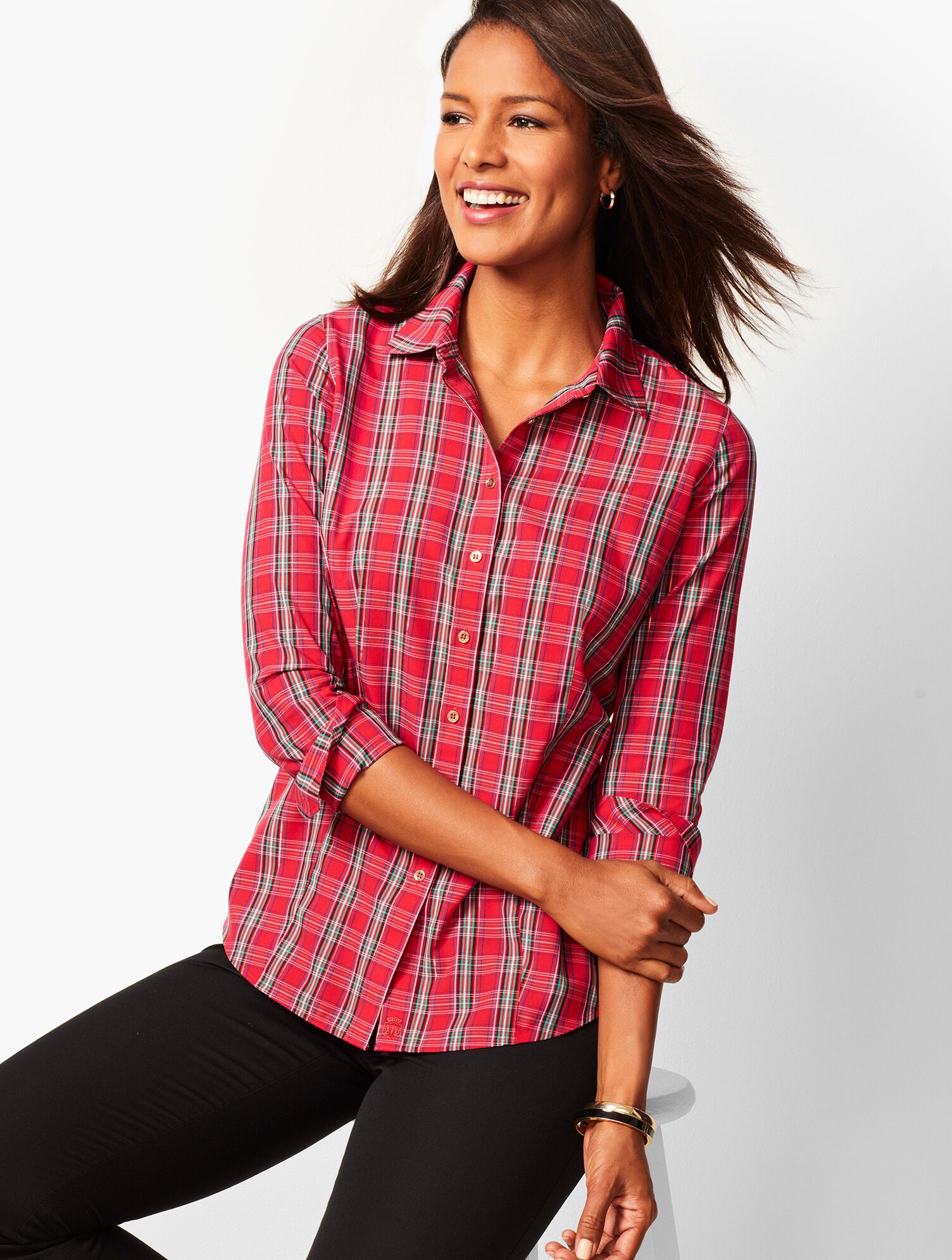 The Perfect Shirt Holiday Plaid Talbots