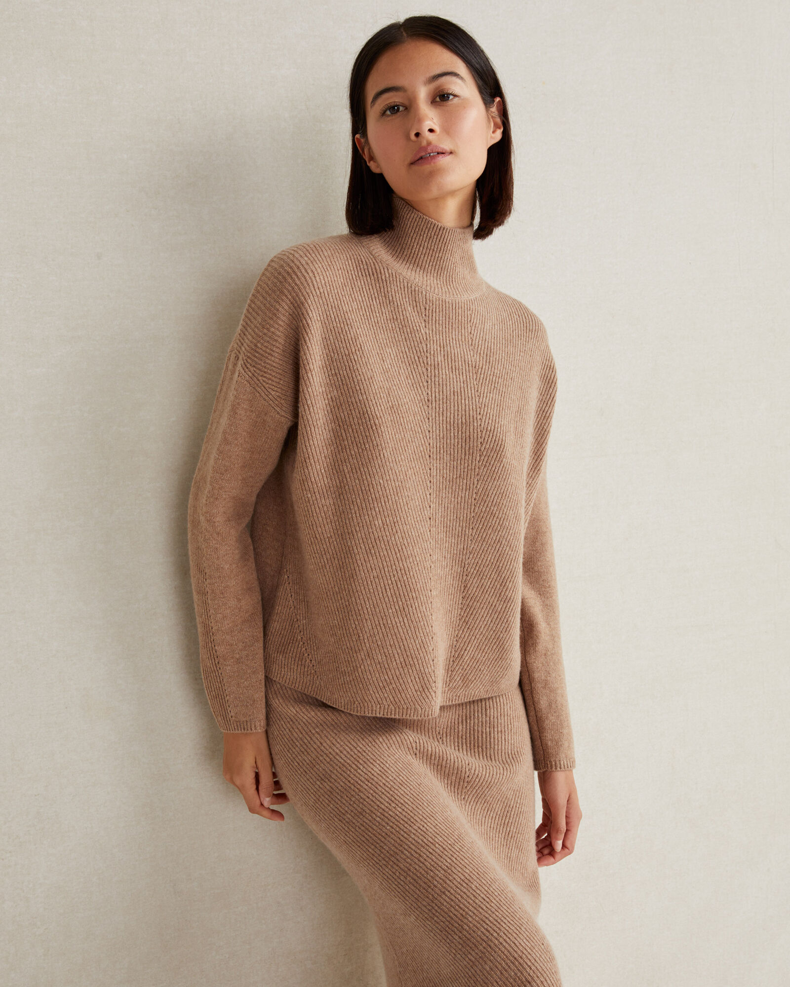 Cashmere Rib Knit Mockneck Sweater | Haven Well Within