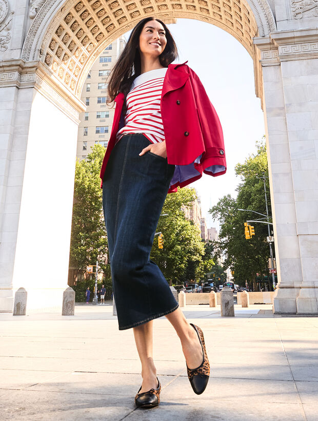 Denim Pencil Skirt - Manor Wash