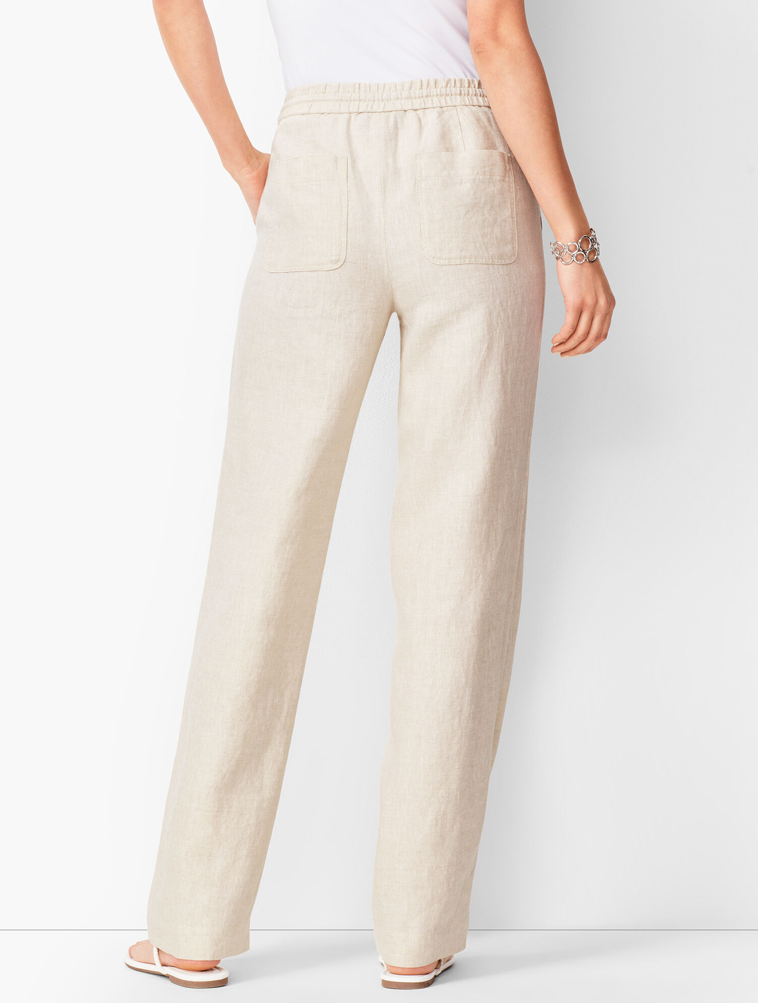 Washed Linen Wide-Leg Pants - Cross-Dyed | Talbots display picture 1