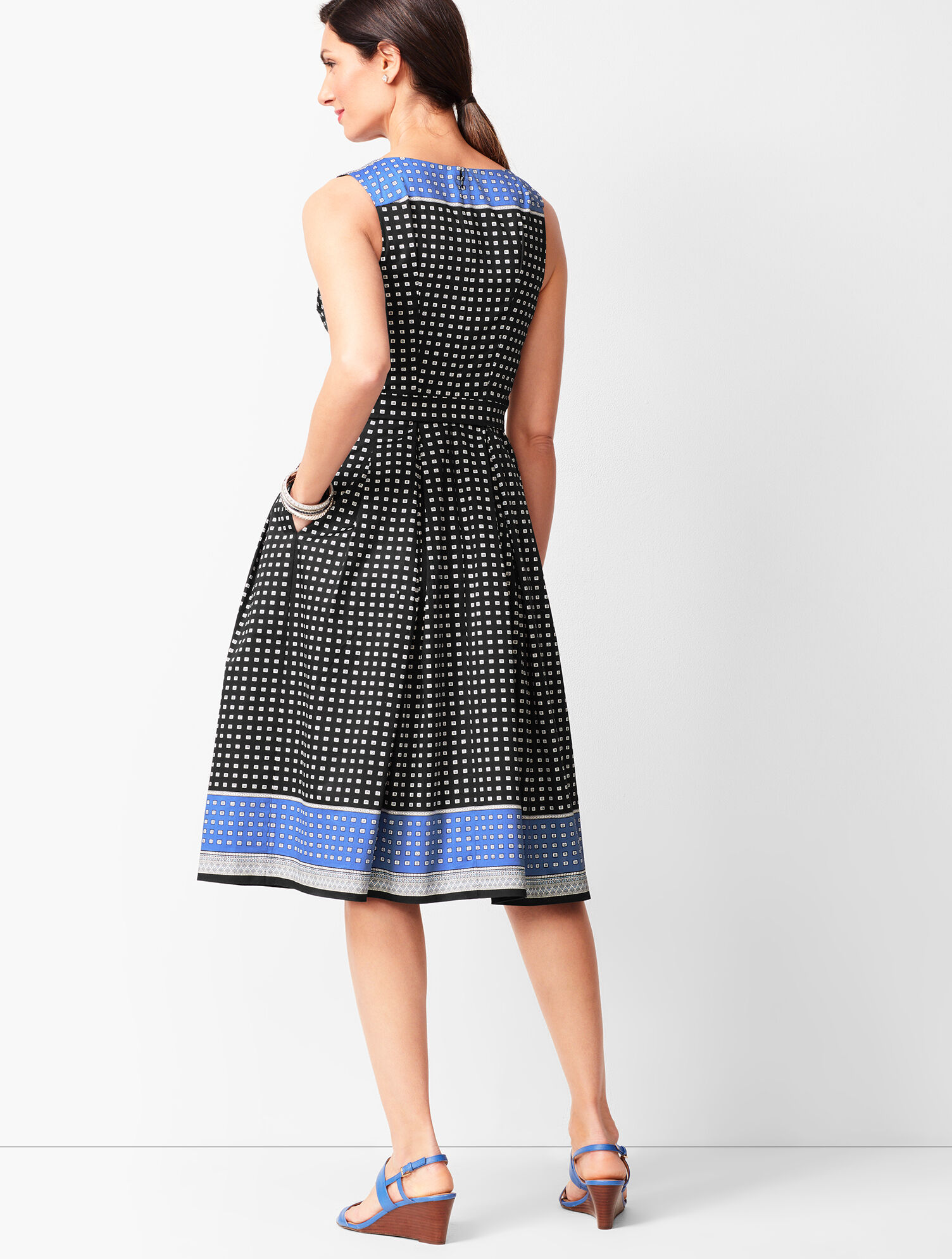 Geo-Print Fit &amp; Flare Dress