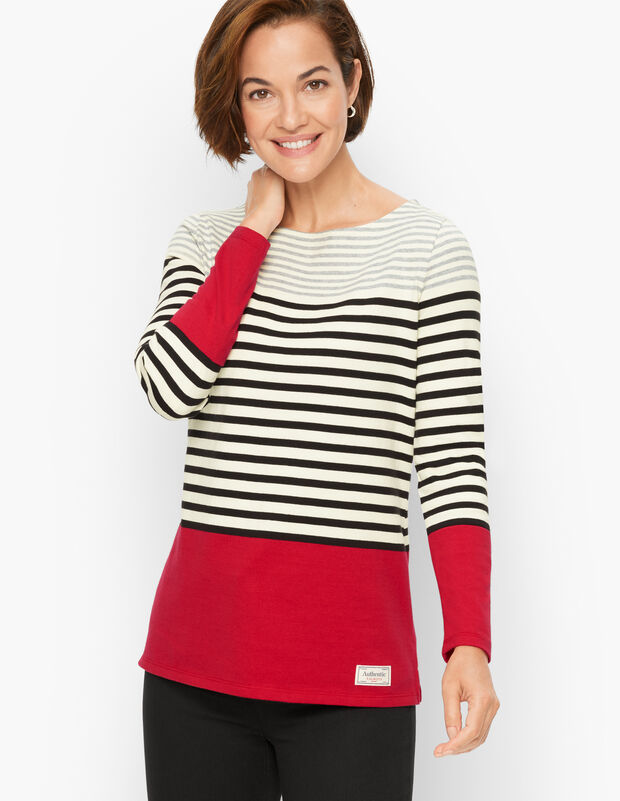 Randall Stripe Authentic Talbots Tee - Red Pop | Talbots