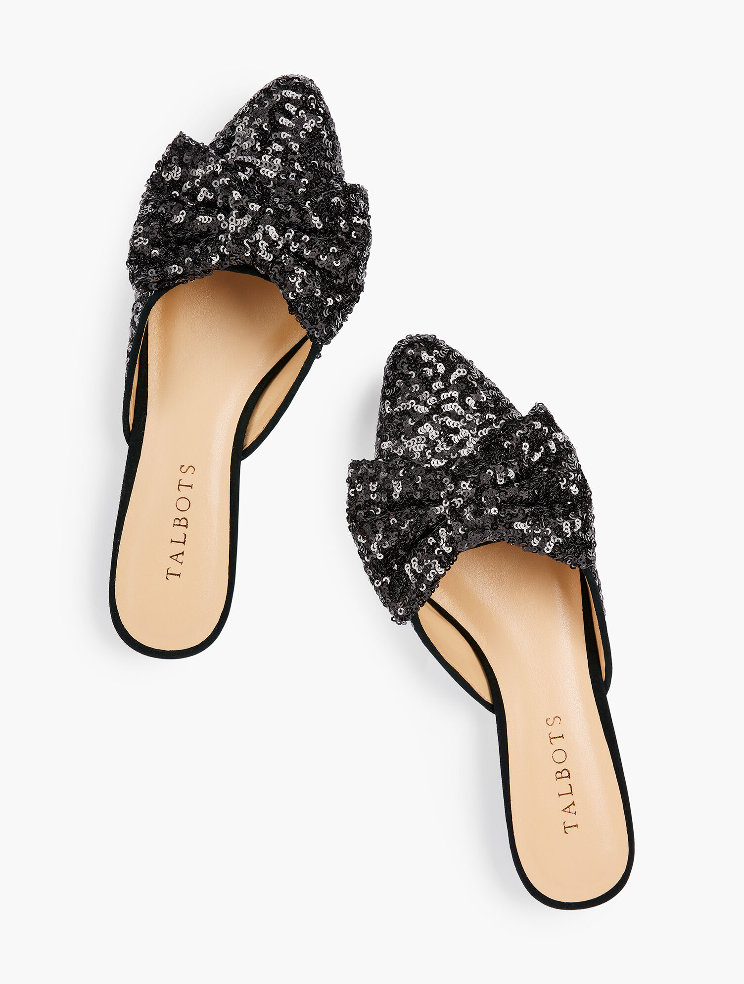 Edison Sequin Bow Mules Talbots