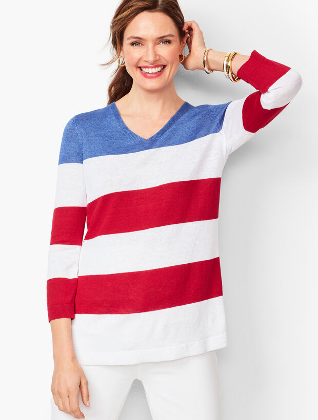 Flag Stripe Linen Sweater 