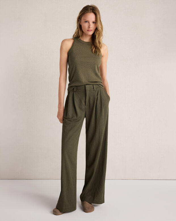 Talbots Double Knit Pleated Wide Leg Trousers