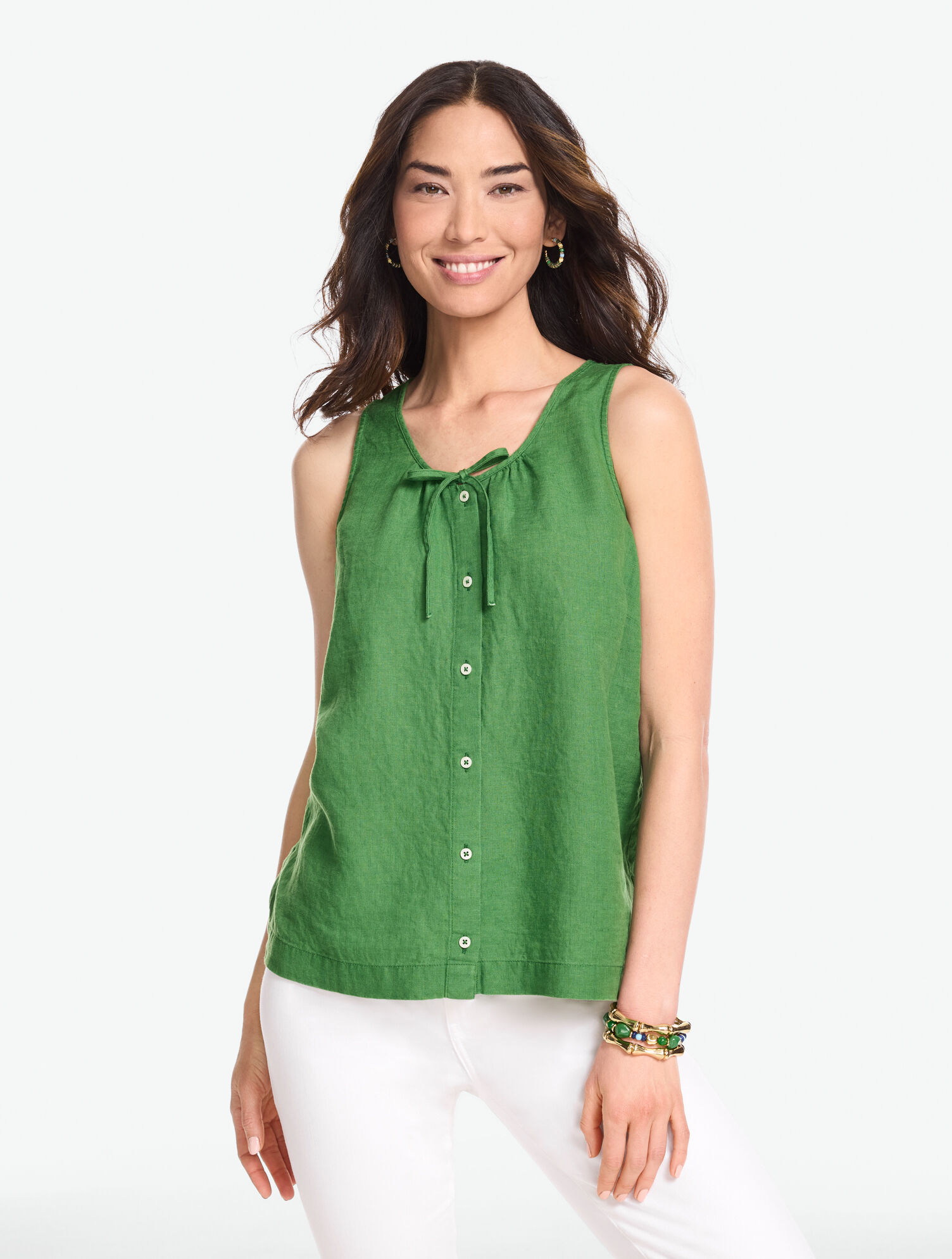 Tie Front Linen Shell