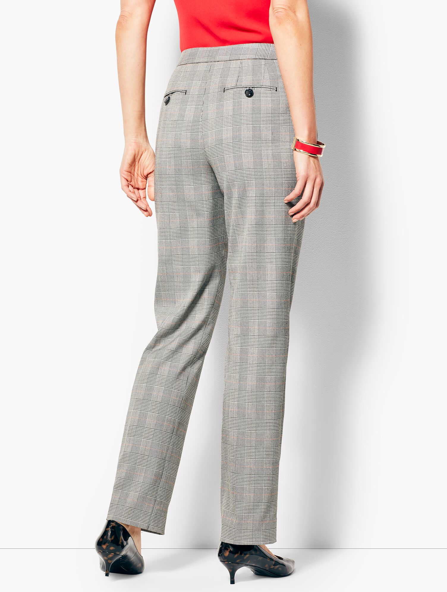 Glen Plaid Straight-Leg Pant Talbots