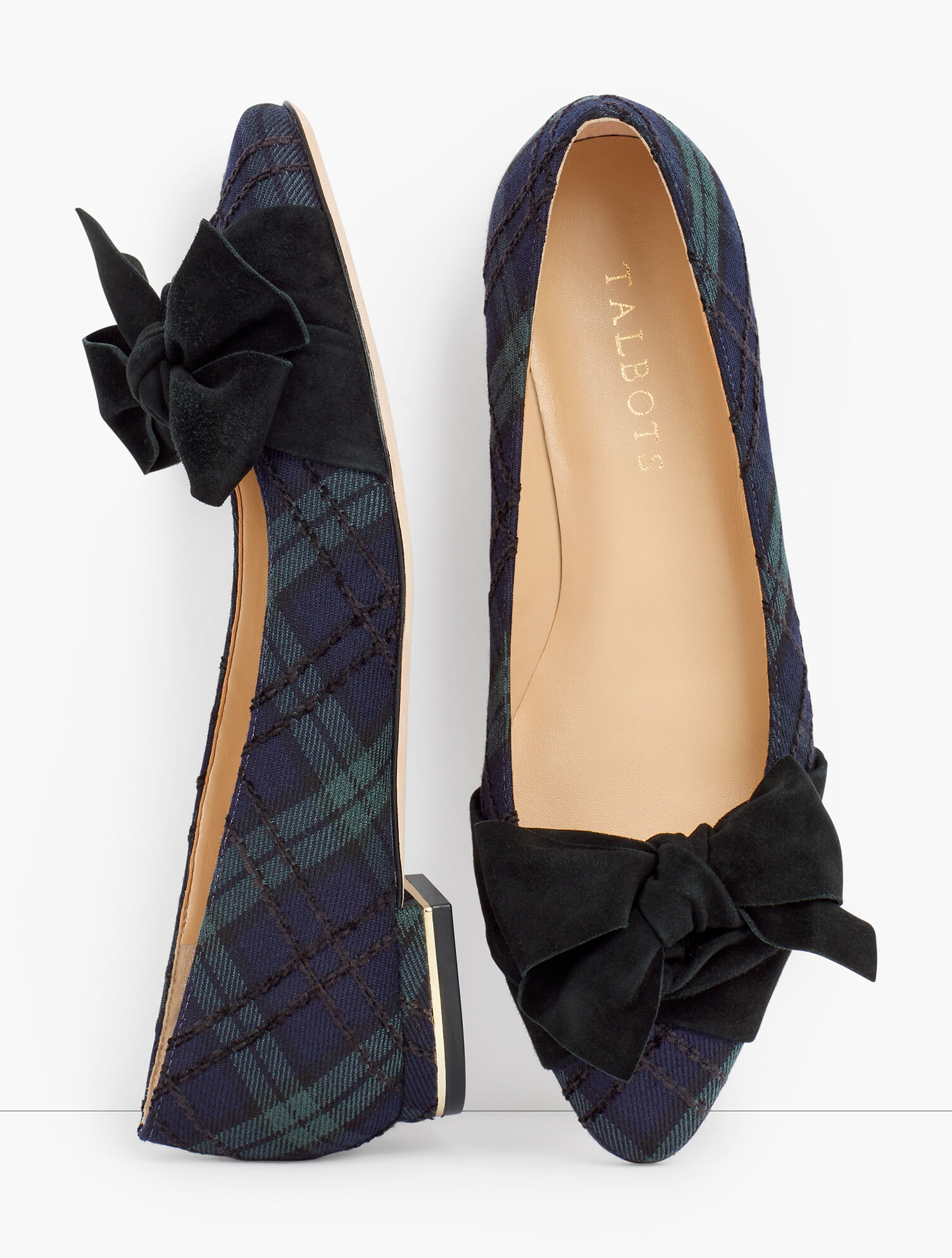 Edison Wrapped Bow Flats - Black Watch Plaid