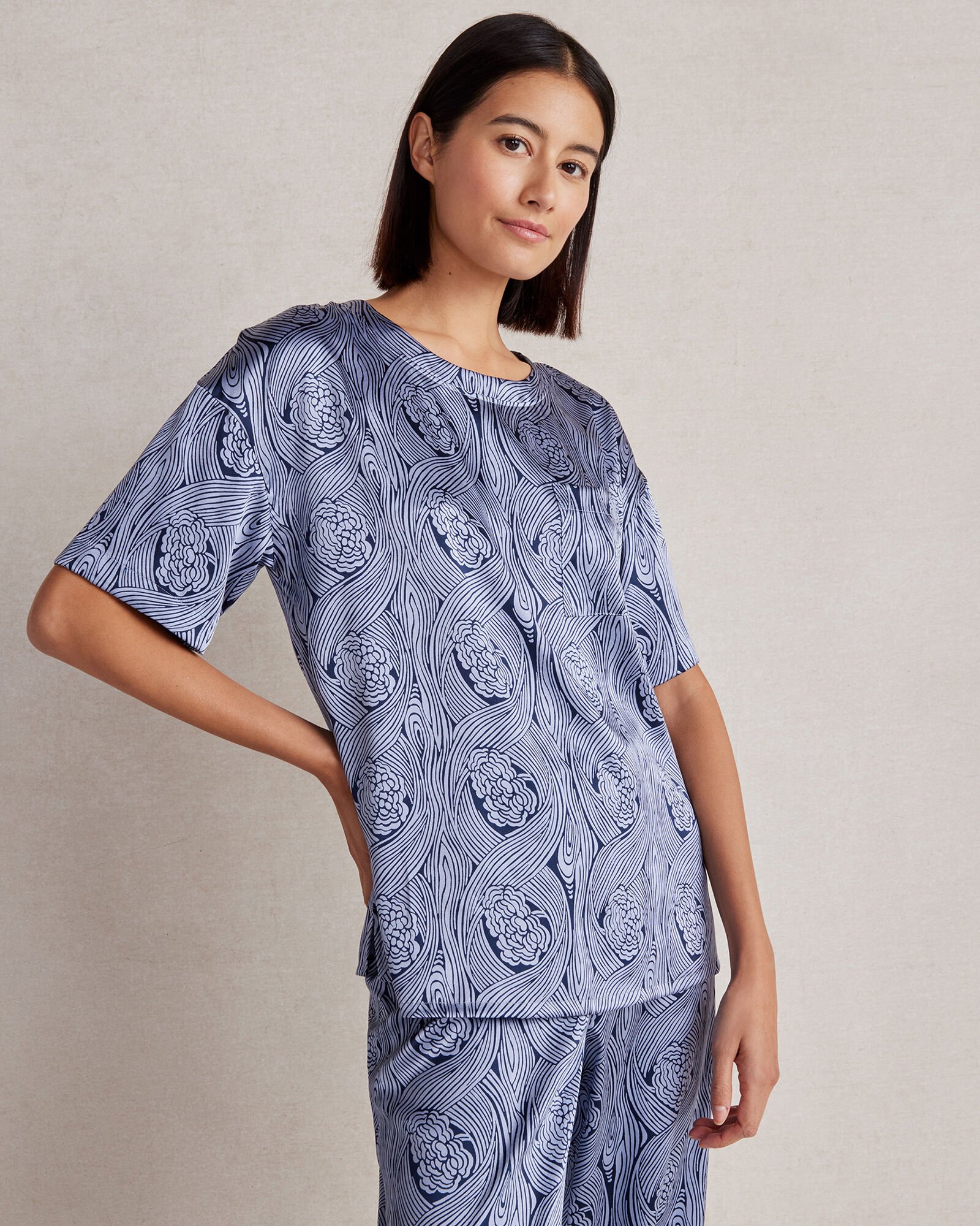 Washable Silk Deco Floral Sleep Top | Haven Well Within