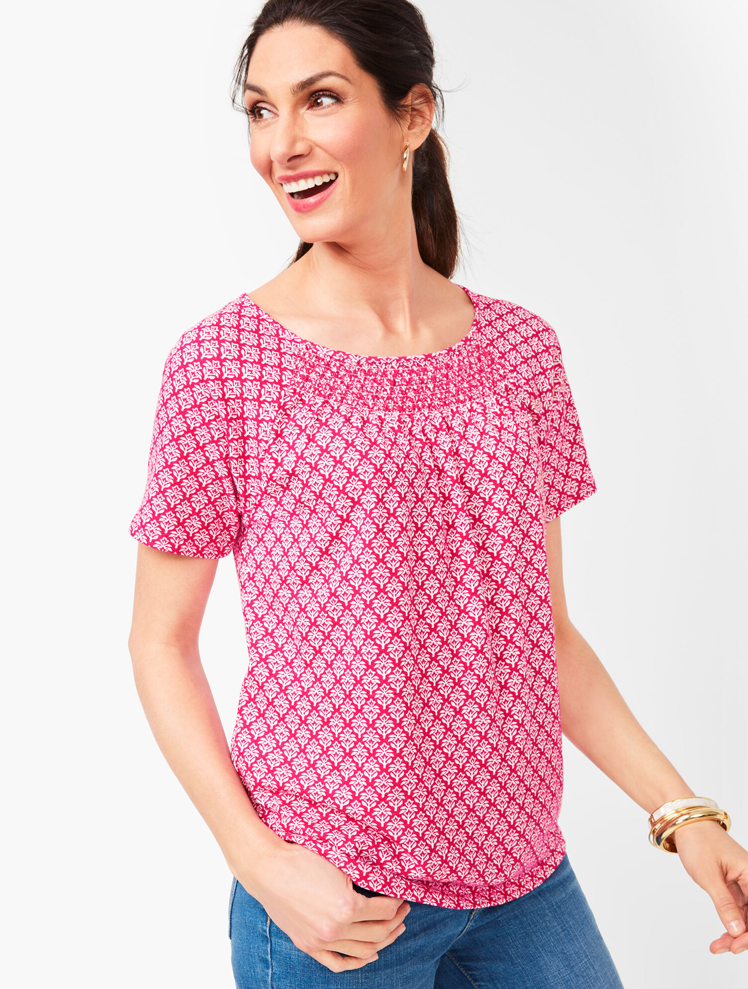 smocked neck