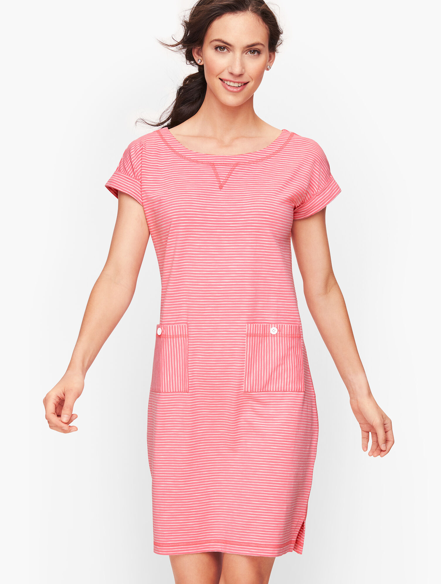 Patch Pocket Stripe T-Shirt Dress | Talbots Patch Pocket Stripe T-Shirt Dress | Talbots