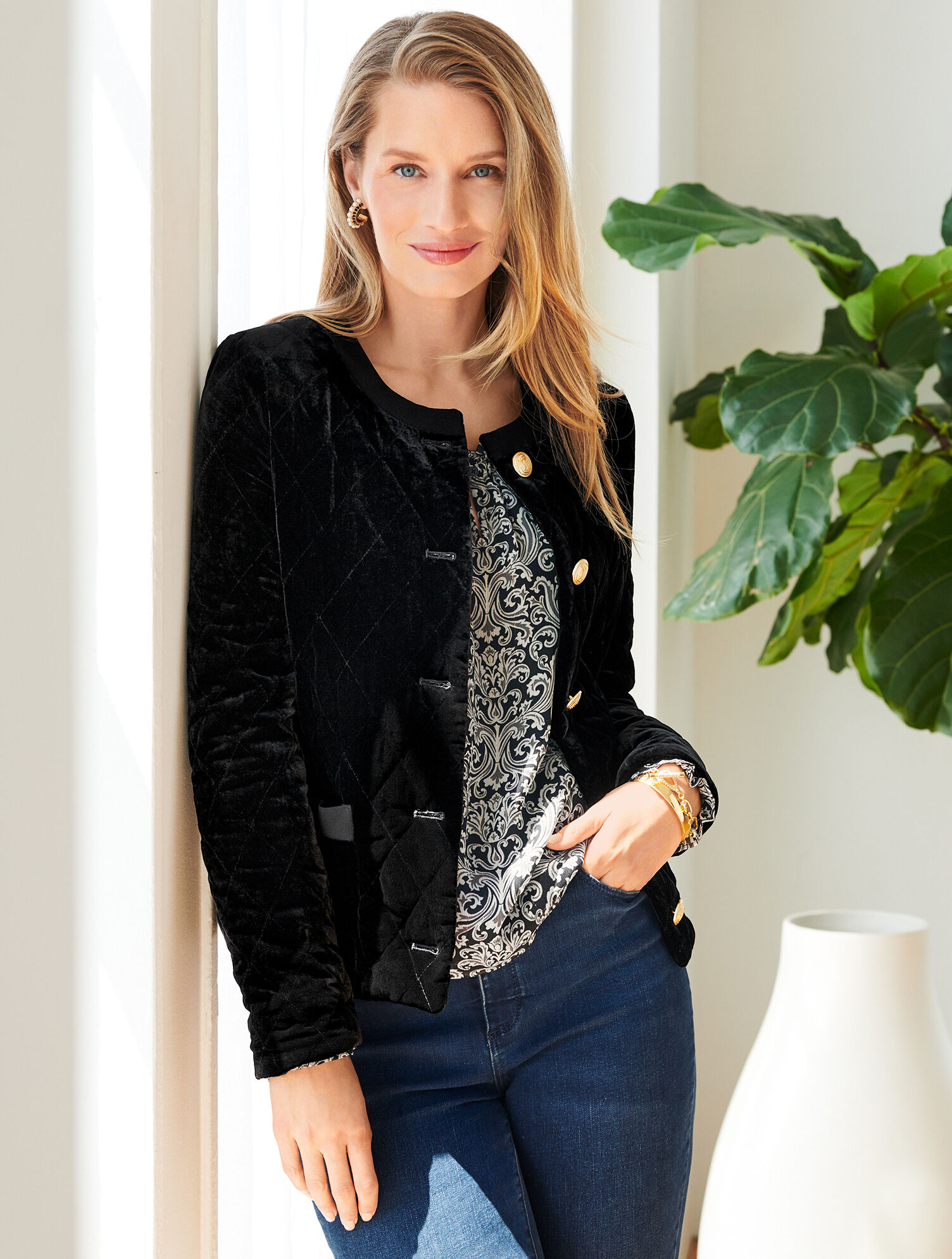 Velvet Quilted Jacket | Talbots