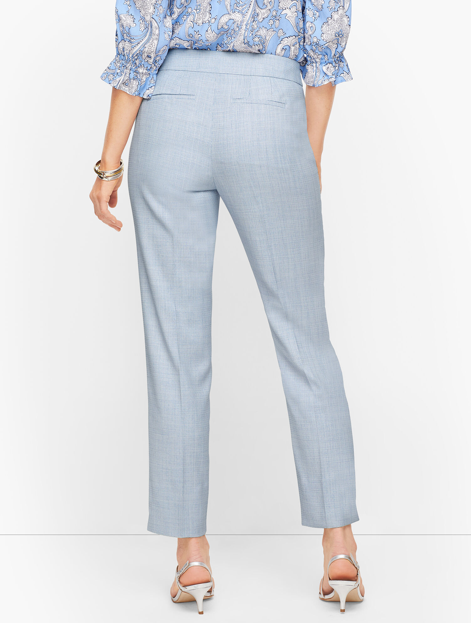 Lightweight Tweed Slim Ankle Pants