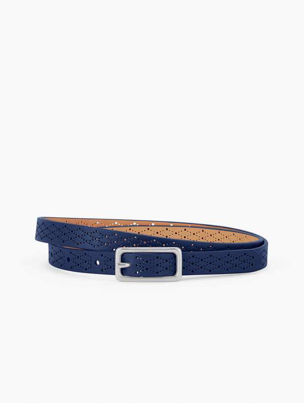 Perforated Nappa Leather Belt - Solid