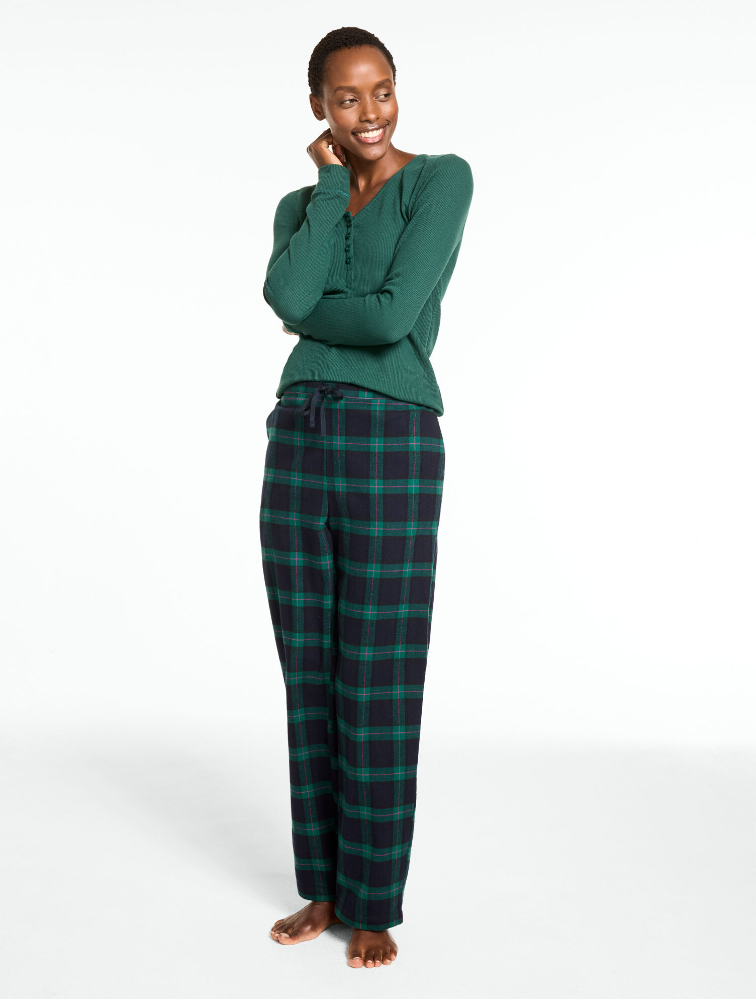 Cotton Flannel Pajama Set - Sapphire Black Watch