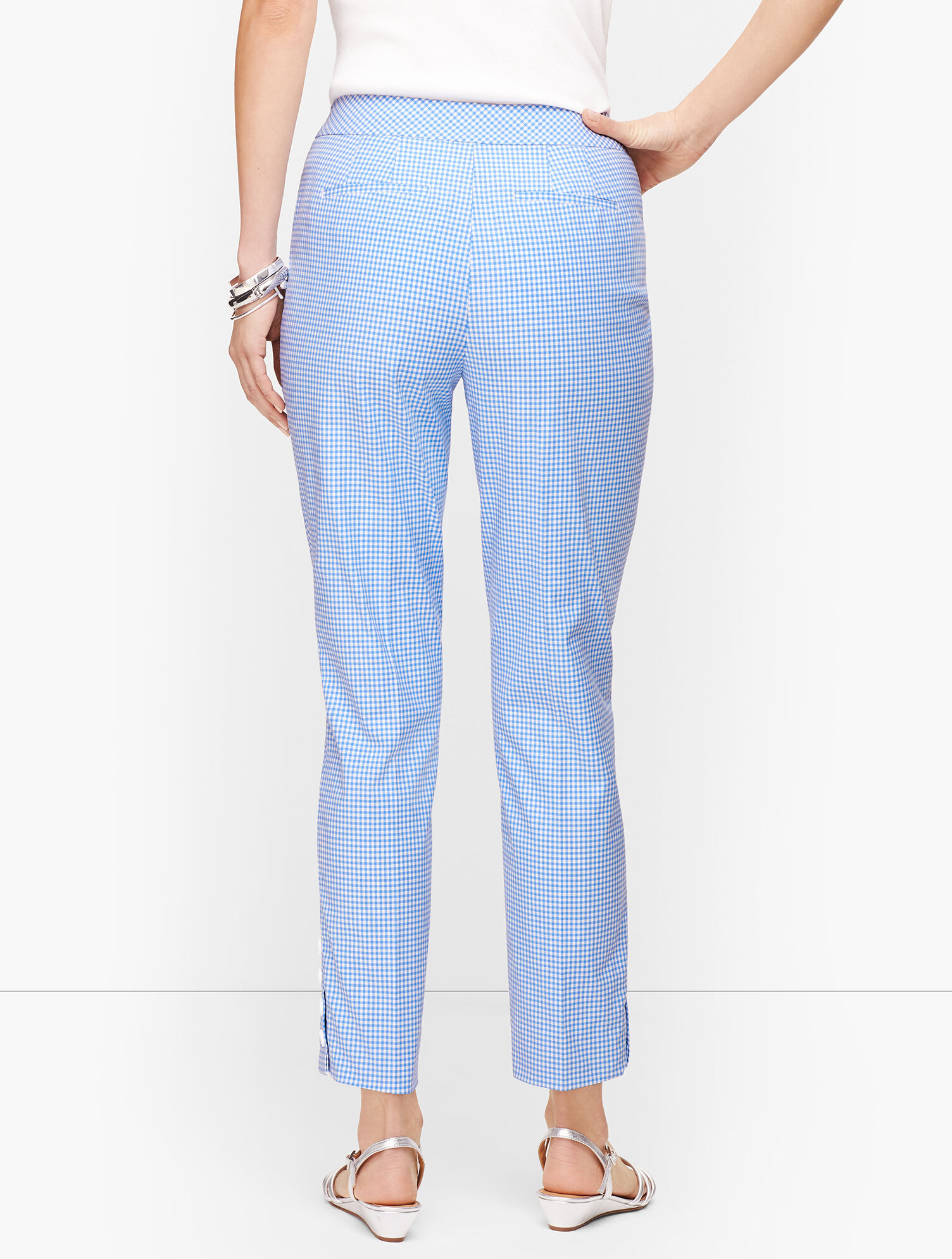 Gingham Slim Ankle Pants
