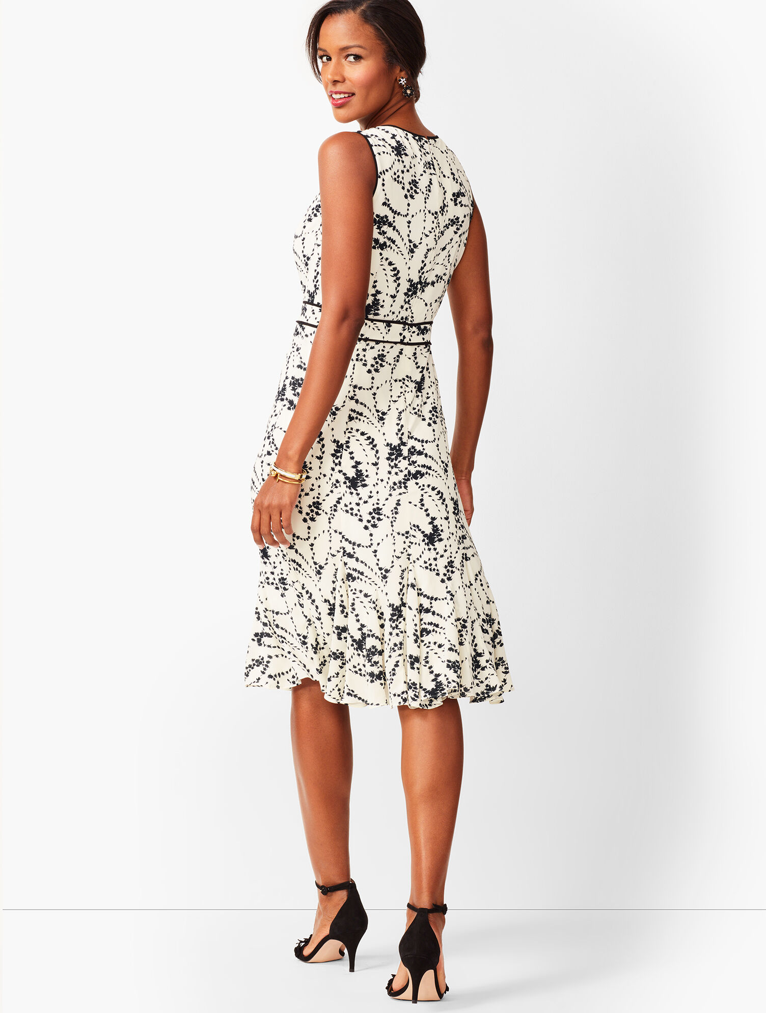 Floral Flounce-Hem Dress