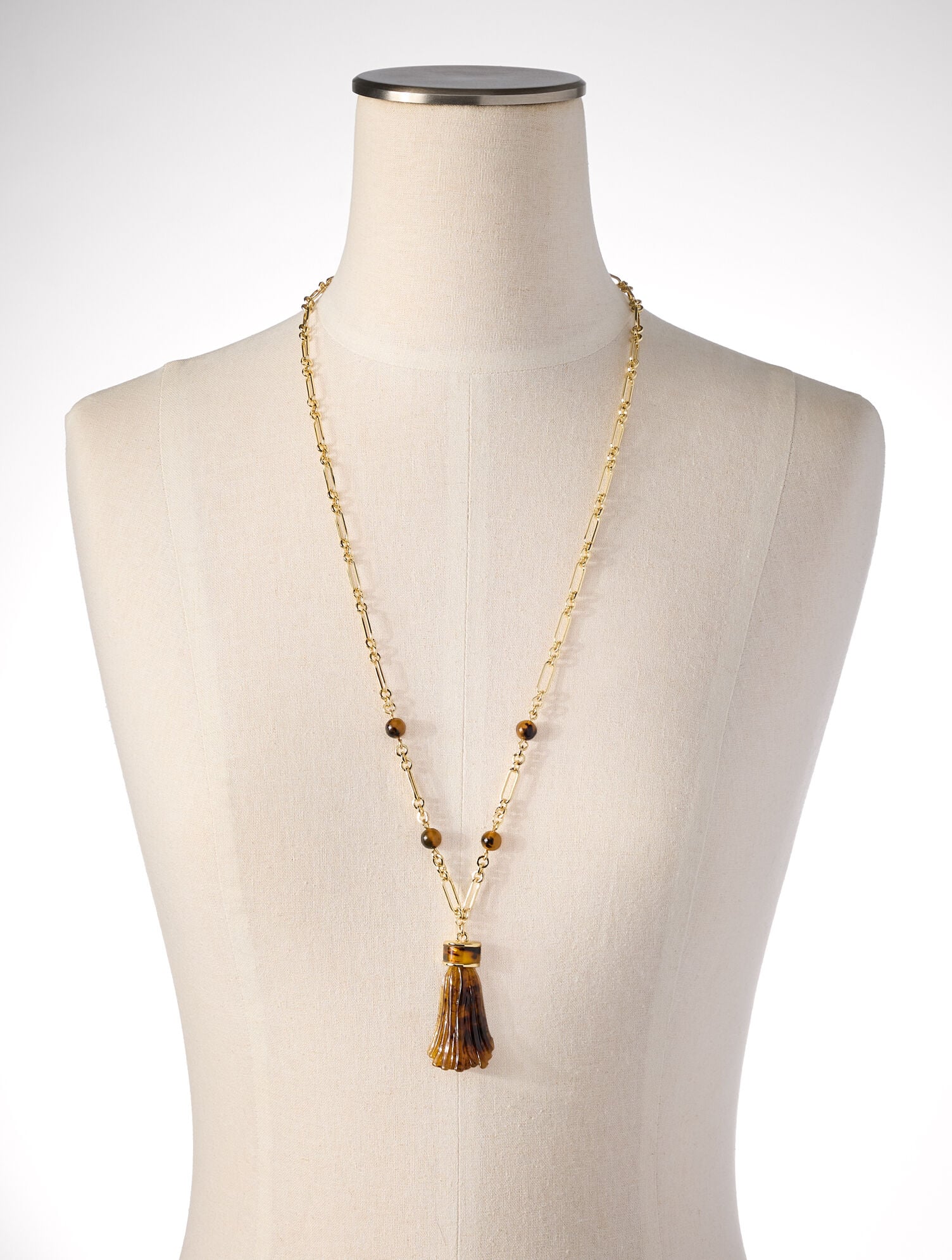 Tortoiseshell Tassel Necklace - thumbnail 3