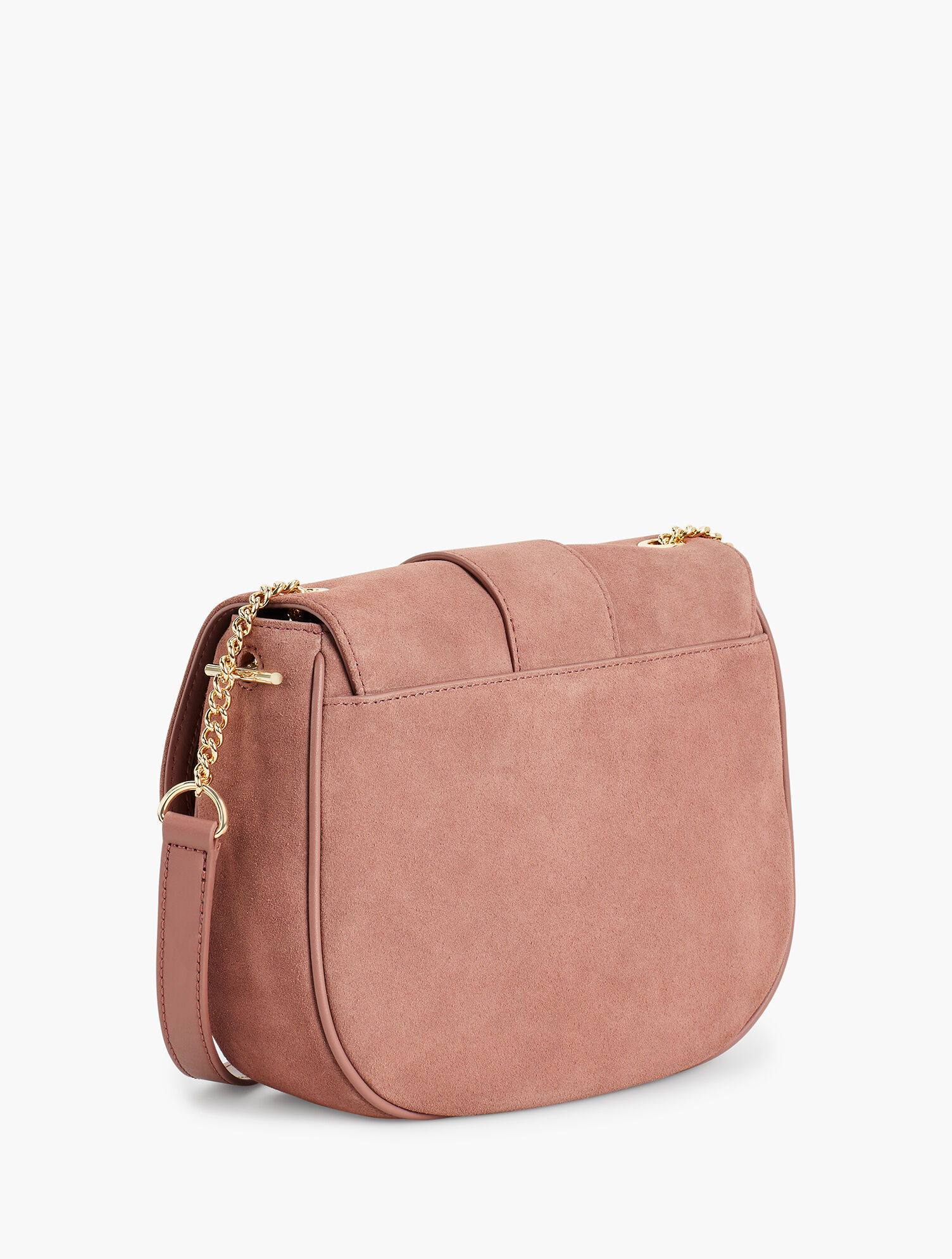 Suede Half Moon Crossbody Bag