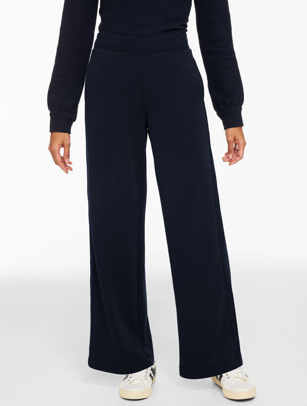 Cozy French Terry Relaxed Leg Pants - Picot Trim