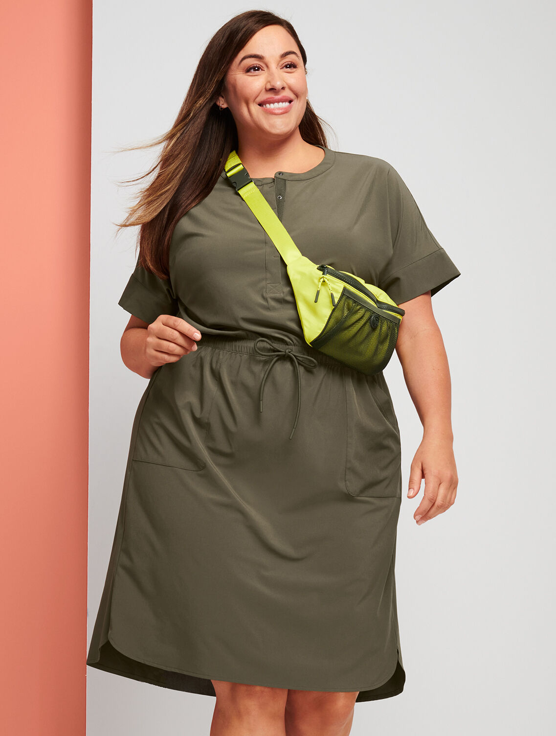 Lightweight Stretch Stand Collar Dress
