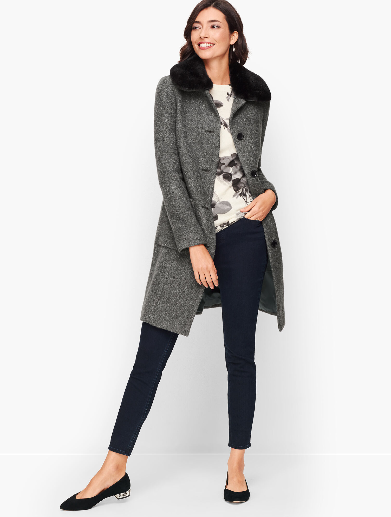 Boucl&eacute; Wool Coat