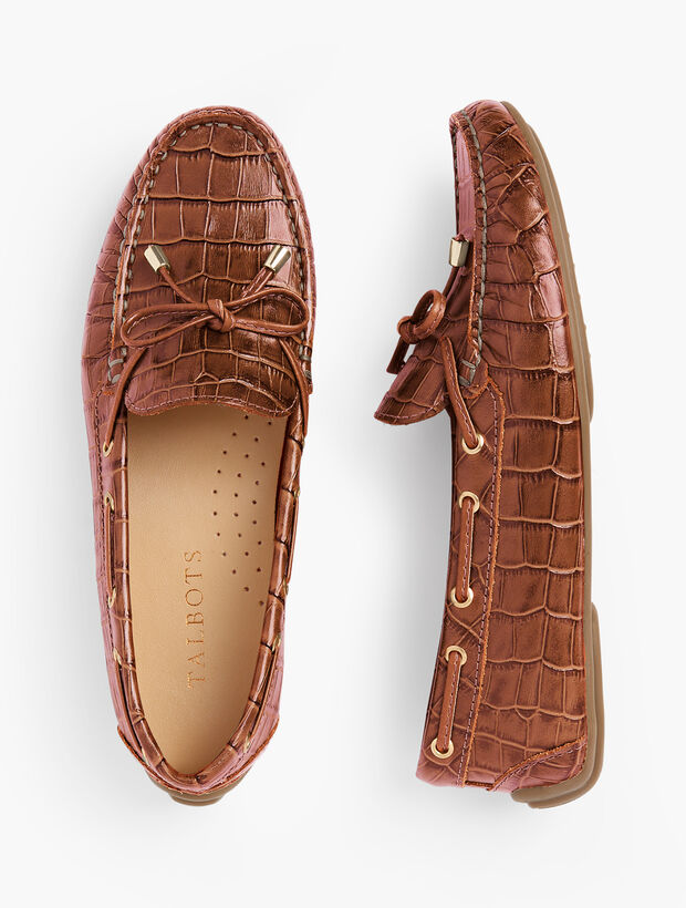 Taylor Laced Driving Moccasins - Embossed