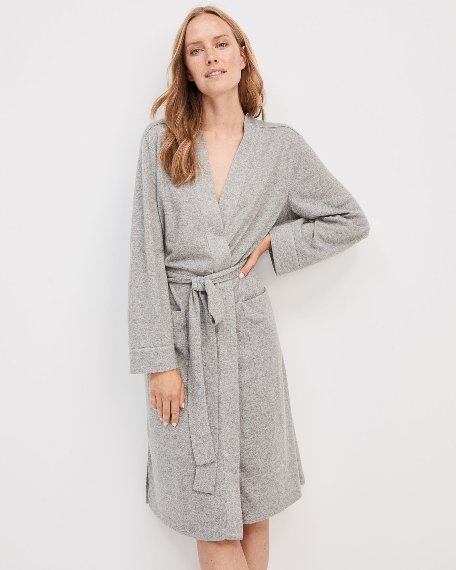 Marled Knit Patch Pocket Robe