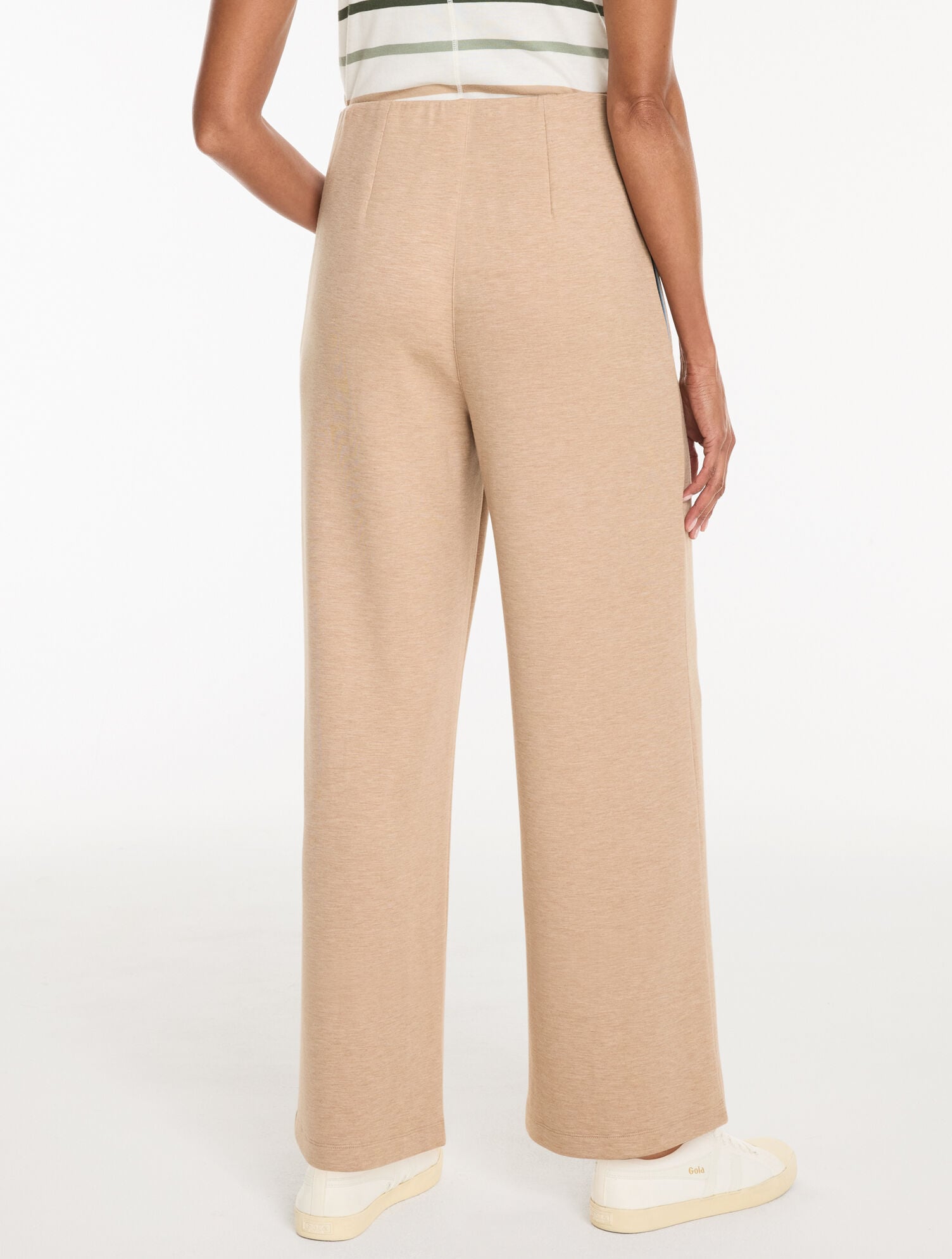 Willis & リネンパンツUSA製TALONジップ38 ベージュ AirKnit Stretch Hollywood Waist Wide Leg Pants - Heathered | Talbots