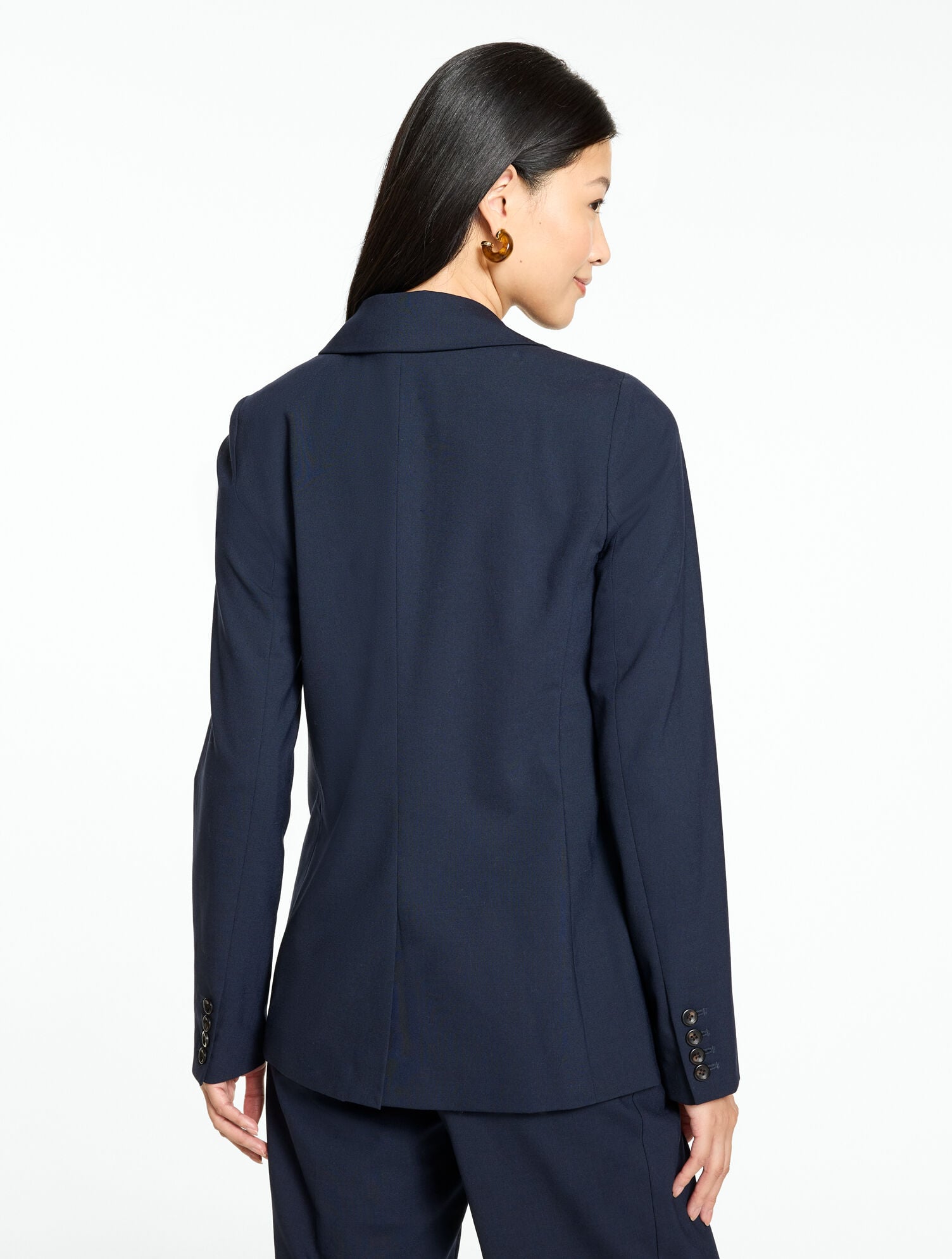 Double Breasted Wool Blend Blazer - thumbnail 3