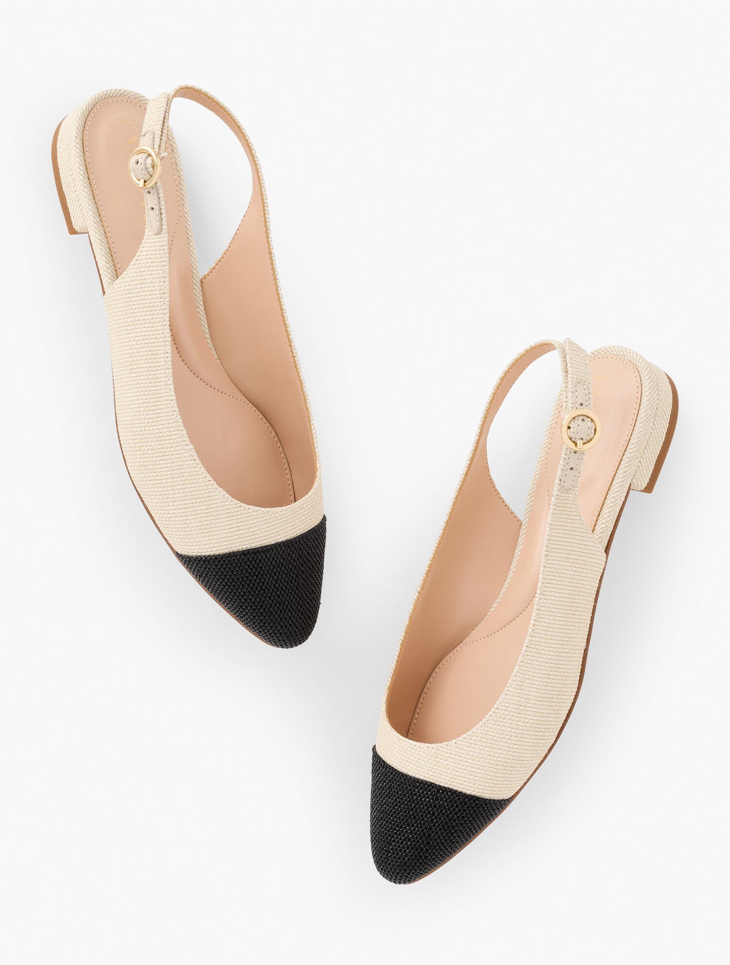 Edison Woven Straw Slingback Flats Talbots