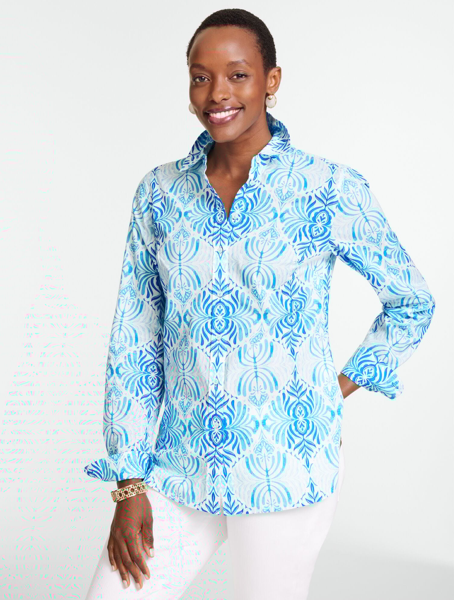 Modern Classic Shirt - Coastal Damask