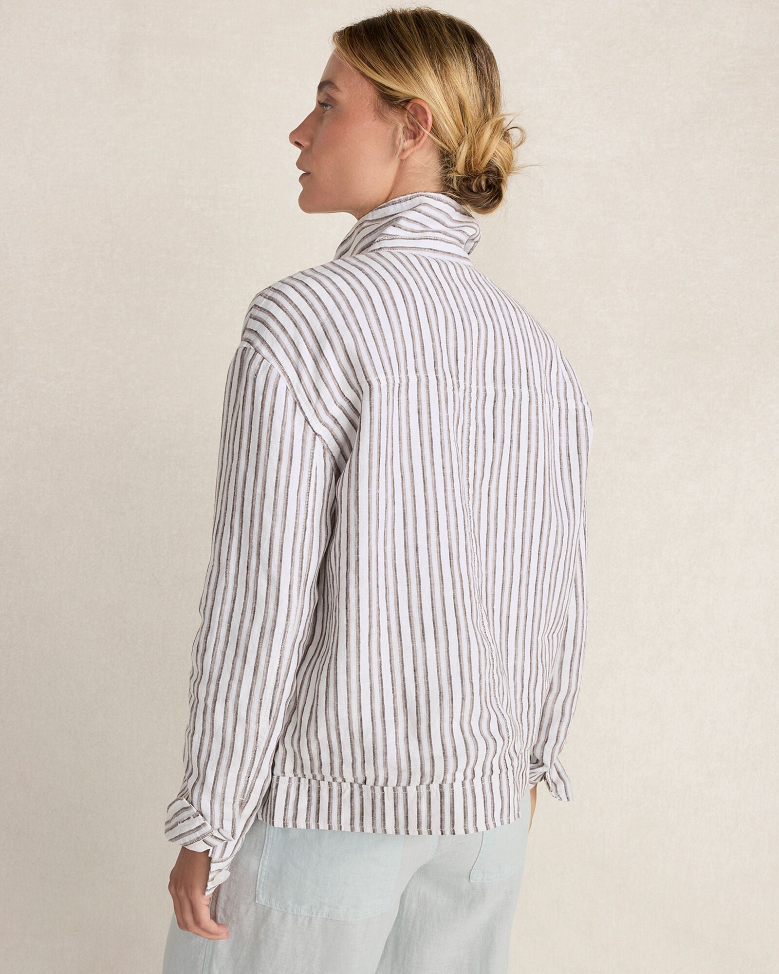 Everweave Linen Stripe Boxy Jacket