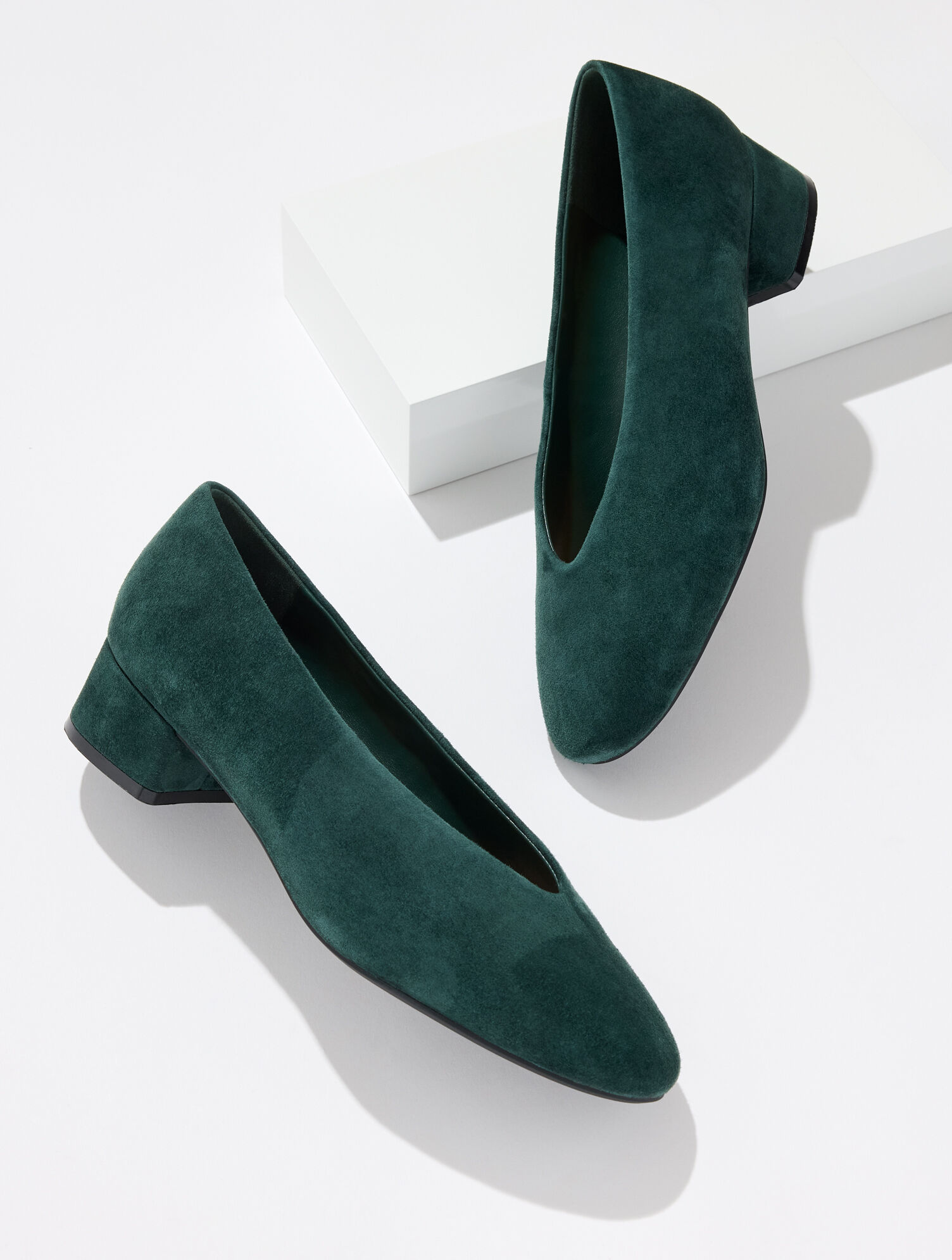 Winona Suede Block Heel Pumps